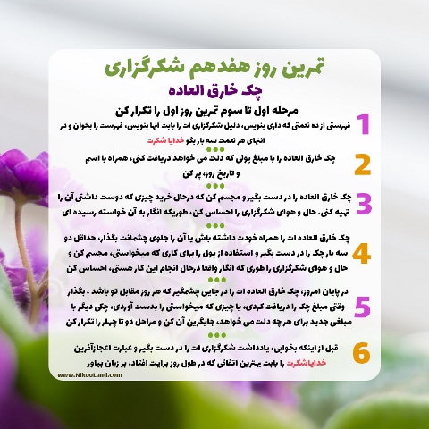 چالش شکرگزاری - روز هفدهم